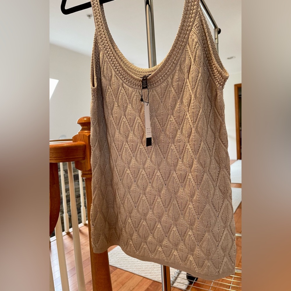 White House Black Market Knit Tank Size M. Color is Light Sand. New With Tags!